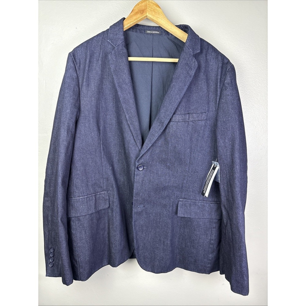 Claiborne Slim Fit Men's Blazer Size 44 Denim Indigo Blue
